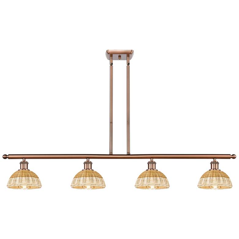Image 1 Ballston Bristol Natural II 48"W 4-Lt Copper Stem Island w/ 8" Shades