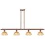 Ballston Bristol Natural II 48"W 4-Lt Copper Stem Island w/ 8" Shades