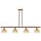 Ballston Bristol Natural II 48"W 4-Lt Copper Stem Island w/ 8" Shades