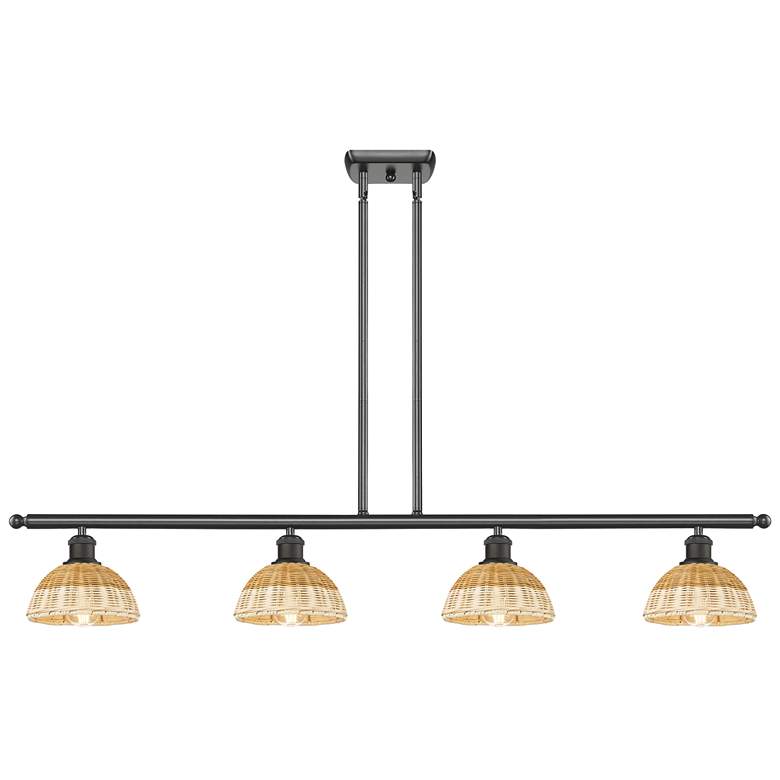 Image 1 Ballston Bristol Natural II 48"W 4-Lt Oil Bronze Stem Island w/ 8" Shades