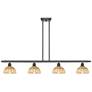Ballston Bristol Natural II 48"W 4-Lt Oil Bronze Stem Island w/ 8" Shades