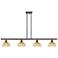 Ballston Bristol Natural II 48"W 4-Lt Oil Bronze Stem Island w/ 8" Shades