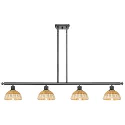 Ballston Bristol Natural II 48"W 4-Lt Oil Bronze Stem Island w/ 8" Shades