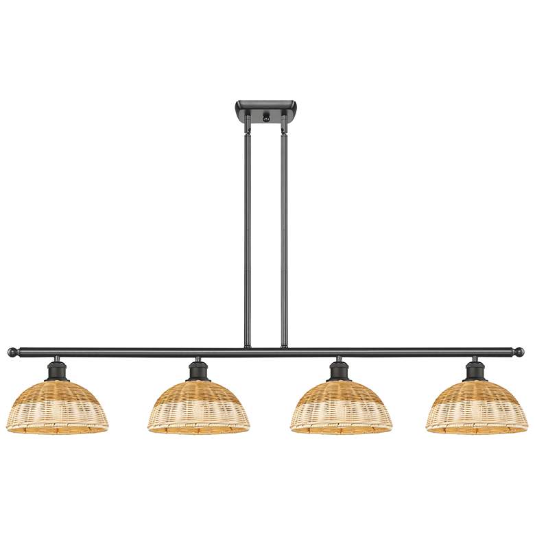 Image 1 Ballston Bristol Natural II 48"W 4-Lt Oil Bronze Stem Island w/ 9" Shades