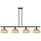Ballston Bristol Natural II 48"W 4-Lt Oil Bronze Stem Island w/ 9" Shades
