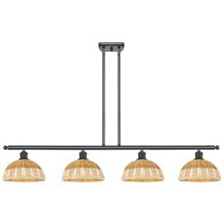 Ballston Bristol Natural II 48"W 4-Lt Oil Bronze Stem Island w/ 9" Shades