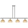 Ballston Bristol Natural II 48"W 4-Lt Polish Nickel Island w/ 8" Shades