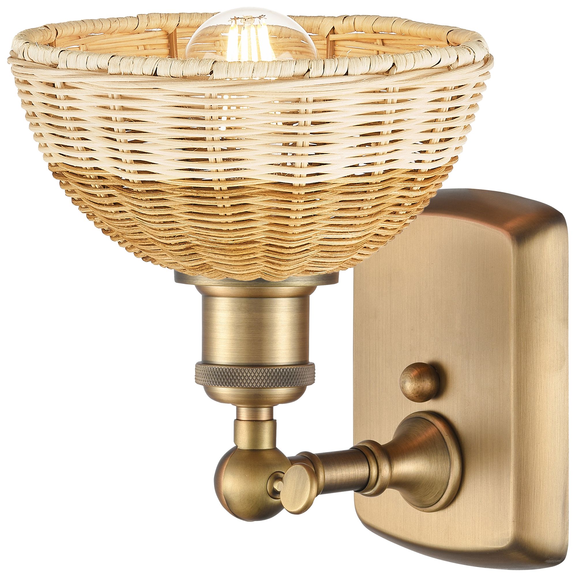 Image 2 Ballston Bristol Natural II 8" High Brushed Brass Sconce With more views