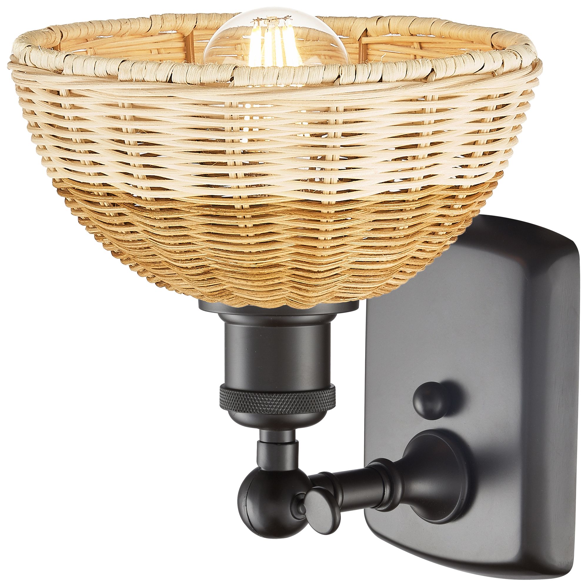 Image 2 Ballston Bristol Natural II 8" High Oil Rubbed Bronze Sconce With more views