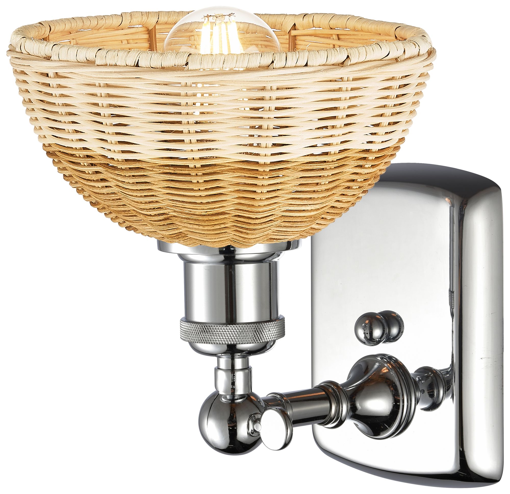 Image 2 Ballston Bristol Natural II 8" High Polished Chrome Sconce With more views