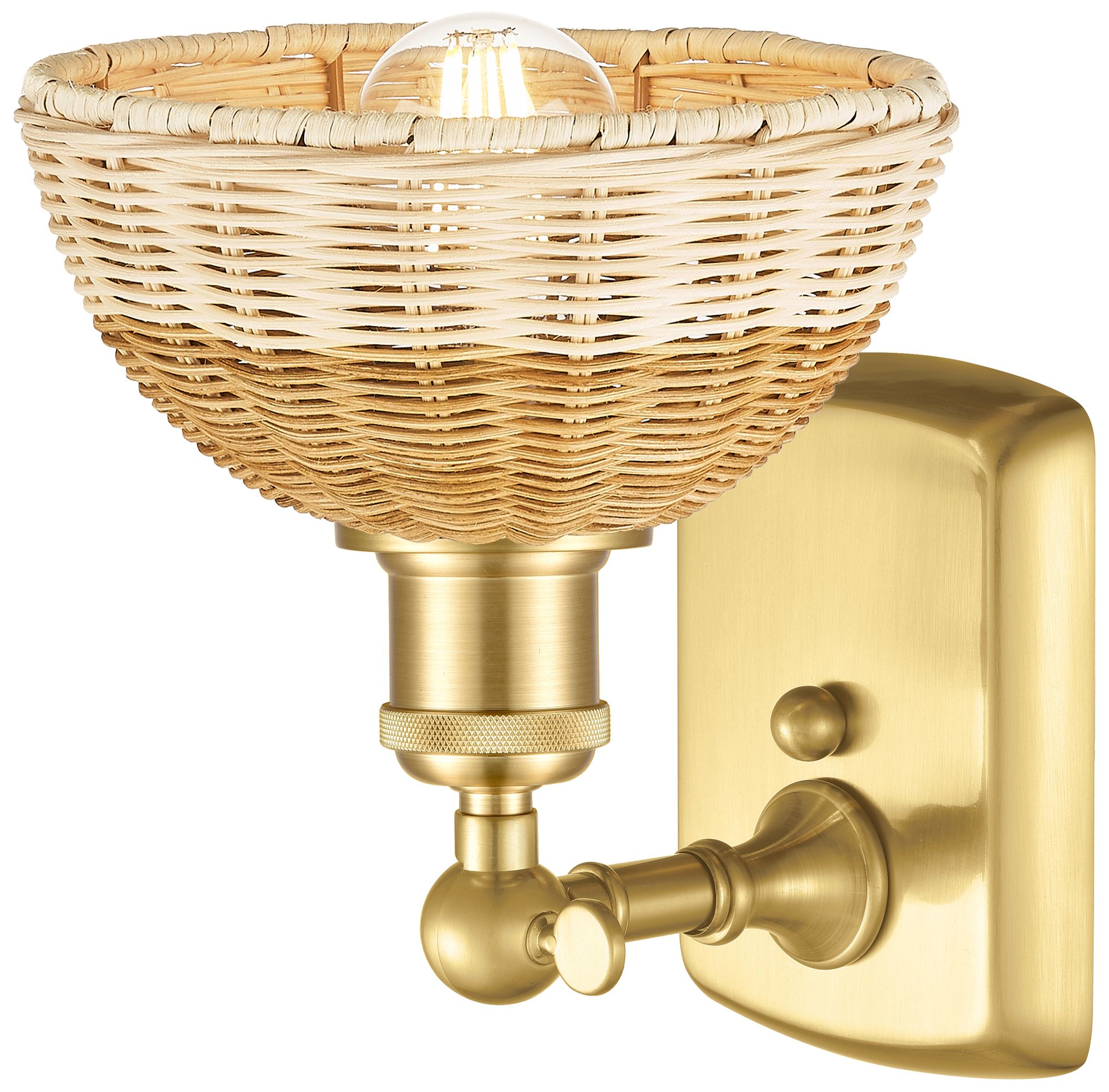 Image 2 Ballston Bristol Natural II 8" High Satin Gold Sconce With more views