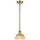 Ballston Bristol Natural II 8"W Antique Brass Stem Hung Mini Pendant