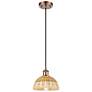 1_Ballston Bristol Natural II 8"W Antique Copper Cord Hung Mini Pendant