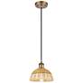 1_Ballston Bristol Natural II 8"W Brushed Brass Cord Hung Mini Pendant