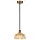 Ballston Bristol Natural II 8"W Brushed Brass Cord Hung Mini Pendant