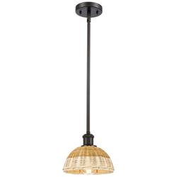 Ballston Bristol Natural II 8"W Oiled Bronze Stem Hung Mini Pendant