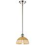 Ballston Bristol Natural II 8"W Polished Nickel Stem Hung Mini Pendant