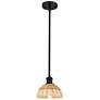 1_Ballston Bristol Natural II 8" Wide Matte Black Stem Hung Mini Pendant