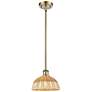 1_Ballston Bristol Natural II 9"W Antique Brass Stem Hung Mini Pendant