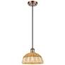 1_Ballston Bristol Natural II 9"W Antique Copper Cord Hung Mini Pendant