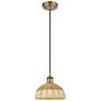 1_Ballston Bristol Natural II 9"W Brushed Brass Cord Hung Mini Pendant