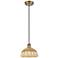 Ballston Bristol Natural II 9"W Brushed Brass Cord Hung Mini Pendant