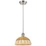 1_Ballston Bristol Natural II 9"W Brushed Nickel Cord Hung Mini Pendant
