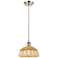 Ballston Bristol Natural II 9"W Brushed Nickel Cord Hung Mini Pendant