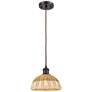 1_Ballston Bristol Natural II 9"W Oiled Bronze Cord Hung Mini Pendant