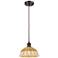 Ballston Bristol Natural II 9"W Oiled Bronze Cord Hung Mini Pendant