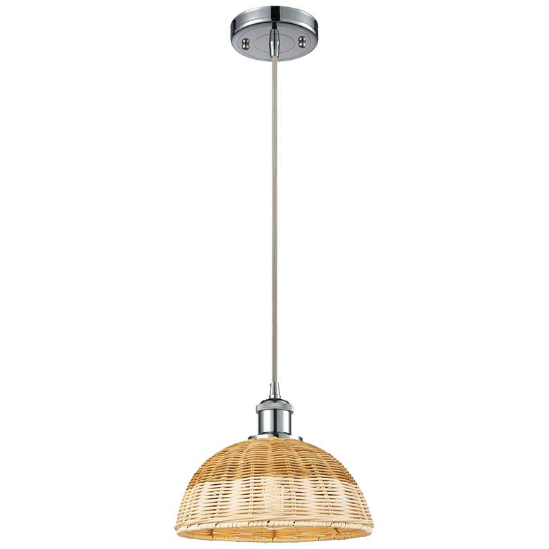 Image 1 Ballston Bristol Natural II 9"W Polished Chrome Cord Hung Mini Pendant