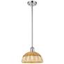 1_Ballston Bristol Natural II 9"W Polished Chrome Stem Hung Mini Pendant