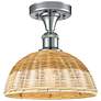 Ballston Bristol Natural II 9" Wide Polished Chrome Semi.Flush Mount
