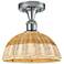 Ballston Bristol Natural II 9" Wide Polished Chrome Semi.Flush Mount