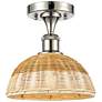 Ballston Bristol Natural II 9" Wide Polished Nickel Semi.Flush Mount