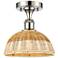 Ballston Bristol Natural II 9" Wide Polished Nickel Semi.Flush Mount