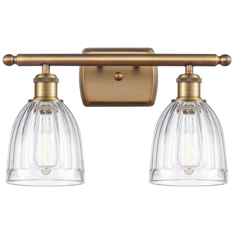 Image 1 Ballston Brookfield 11"H Brushed Brass 2-Light Wall Sconce