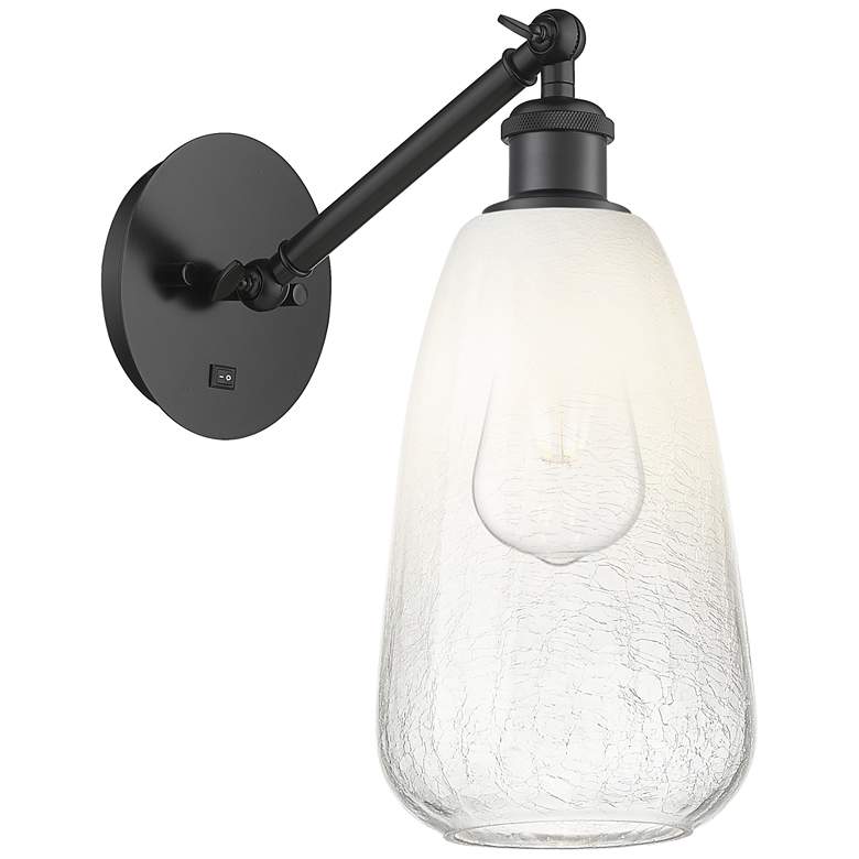 Image 1 Ballston Brookhaven Almond 13"H Black Swivel Sconce w/ Opal Shade
