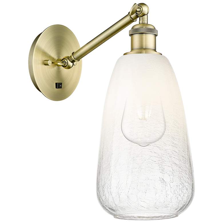 Image 1 Ballston Brookhaven Almond 13"H Brass Swivel Sconce With Opal Shade