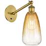 Ballston Brookhaven Almond 13"H Brushed Brass Swivel Sconce w/ Amber Shade