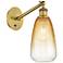 Ballston Brookhaven Almond 13"H Brushed Brass Swivel Sconce w/ Amber Shade