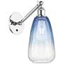 Ballston Brookhaven Almond 13"H Chrome Swivel Sconce w/ Sapphire Shade