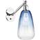 Ballston Brookhaven Almond 13"H Chrome Swivel Sconce w/ Sapphire Shade