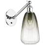 Ballston Brookhaven Almond 13"H Chrome Swivel Sconce w/ Slate Shade