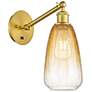 Ballston Brookhaven Almond 13"H Gold Swivel Sconce w/ Amber Shade