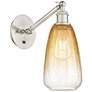 Ballston Brookhaven Almond 13"H Nickel Swivel Sconce w/ Amber Shade