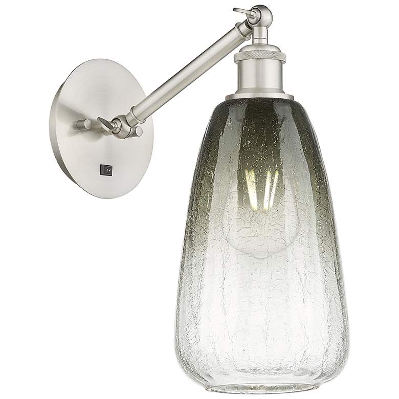 Image 1 Ballston Brookhaven Almond 13"H Nickel Swivel Sconce w/ Slate Shade