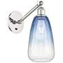 Ballston Brookhaven Almond 13"H Polished Nickel Swivel Sconce w/ Blue Shade