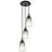 Ballston Brookhaven Almond 13"W 3-Lt Black Brass Cord Pendant w/ Slate