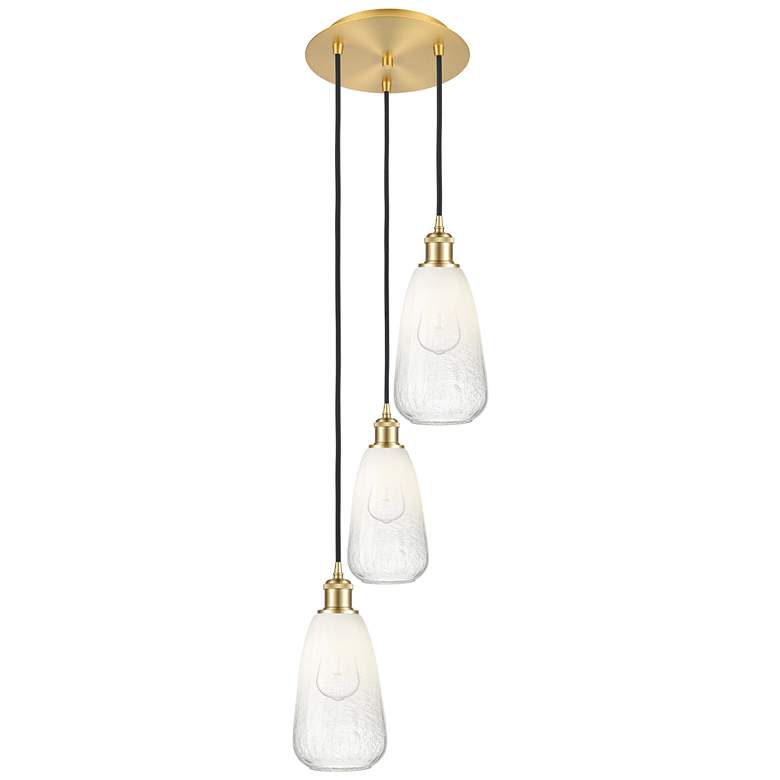 Image 1 Ballston Brookhaven Almond 13"W 3-Lt Gold Cord Pendant w/ Opal Shade